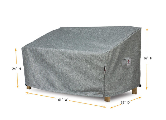 Premium Heavy-Duty Large Loveseat Cover - 3-Layer Water & UV-Resistant, Platinum Series, 62.5"W x 35"D x 24''/36"H for Outdoor Patio Furniture