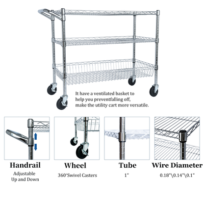 Heavy Duty Rolling Utility Cart