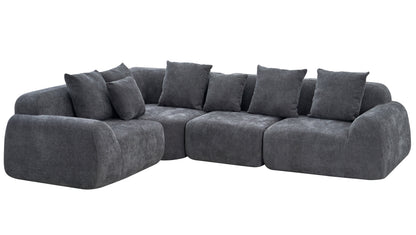 Oversized Cloud Velvet Curved Sectional Couch
