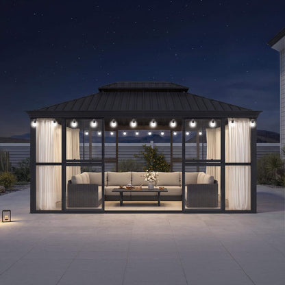 [12X16FT] Vue Extra-Large Luxury Panoramic Solarium With Windows And Sliding Doors