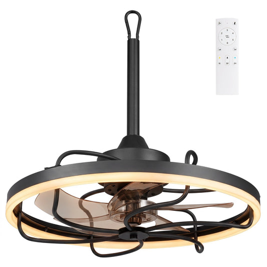20" Ceiling Fan with Dimmable LED Light and Remote Control