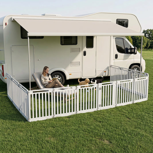 12-Panel Dog Playpen 31.5" Height Indoor Outdoor Pet Fence