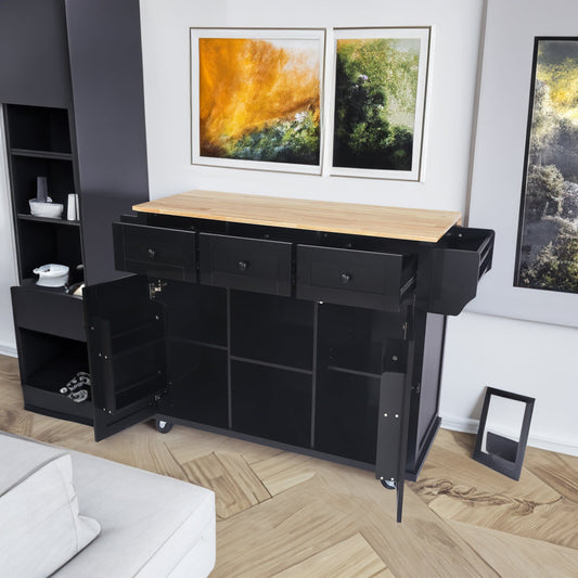 kitchen trolly with drop leaf counter top/storage racks on wheels