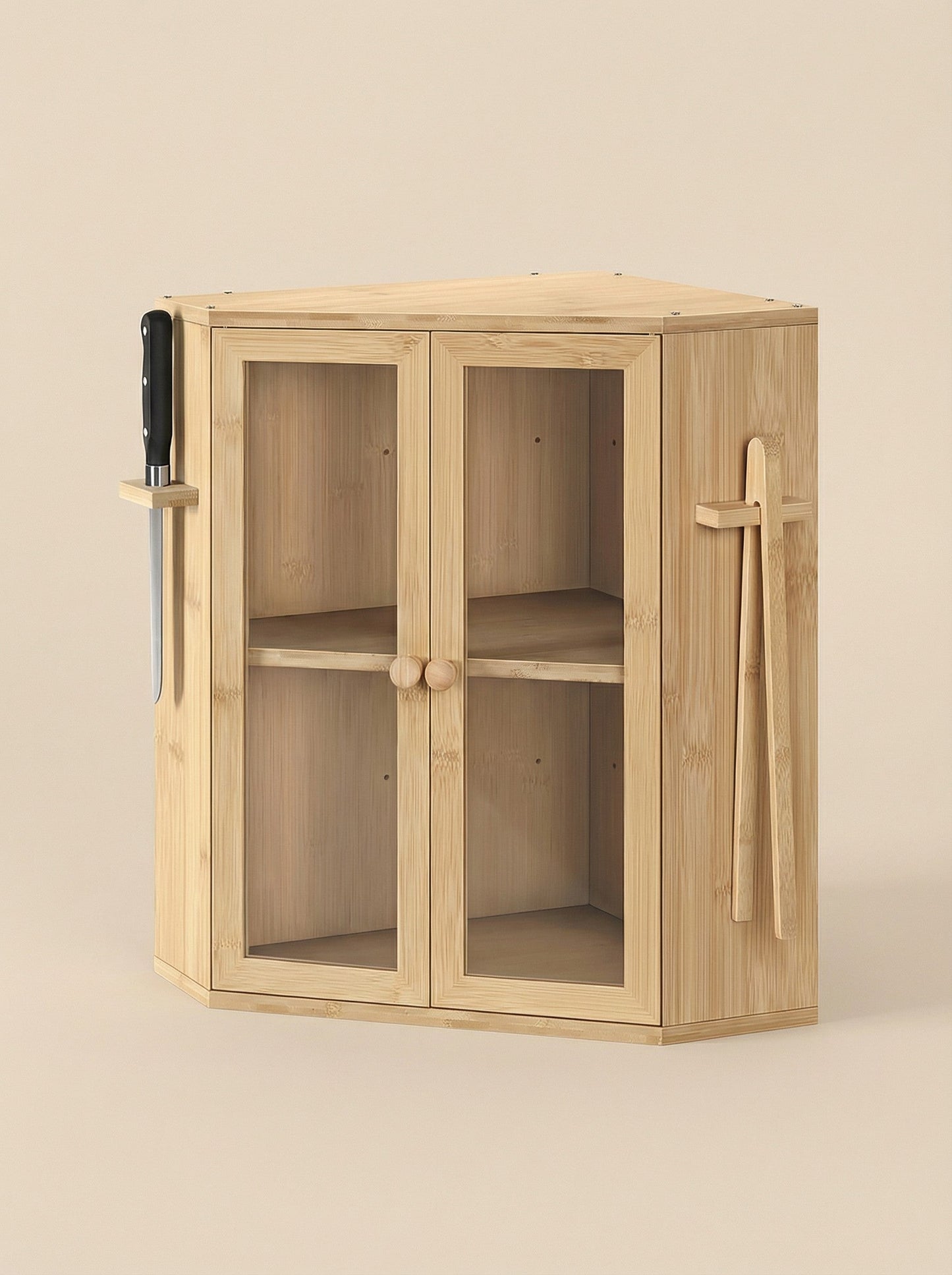 Bamboo Bread Box with Clear Doors – 2-Tier Kitchen counter organizer