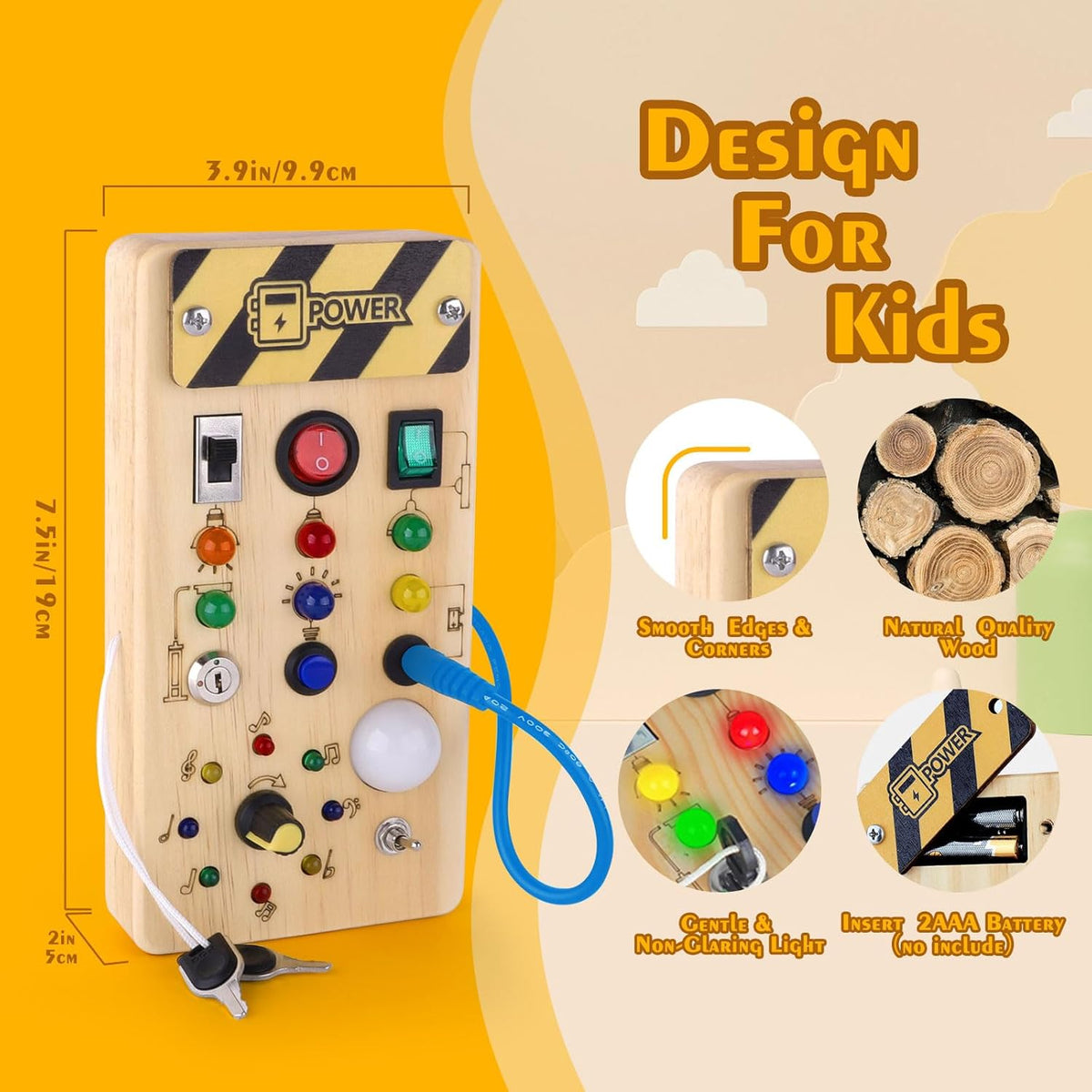 Little Explorer LED Busy Board Montessori Sensory Toy for Curious Todd Pre Schoolers