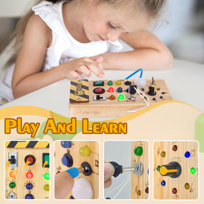 Little Explorer LED Busy Board Montessori Sensory Toy for Curious Todd Pre Schoolers