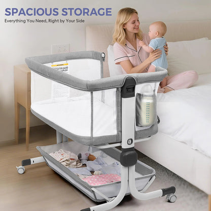 Momfann 4-in-1 Bedside Bassinet for Newborns