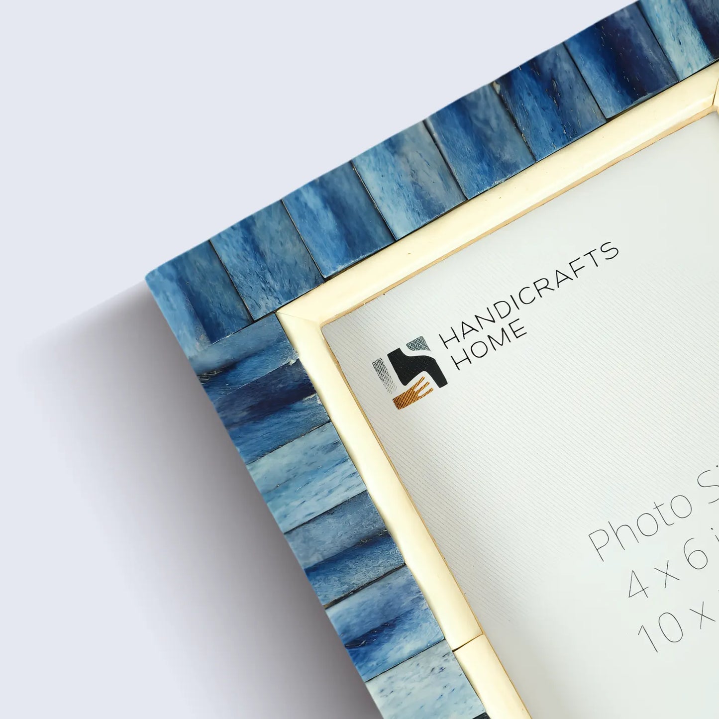 Picture Frame Ivory Ocean Collection Bone Inlay Blue – 4x6 & 5x7
