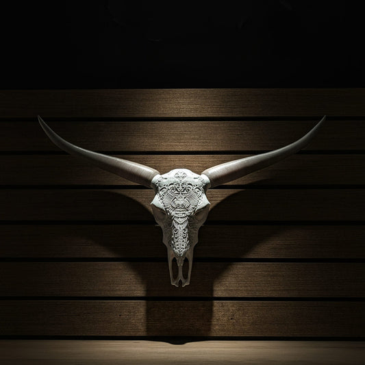 ADG42 Faux Steer Skull and Horns Western Wall Decor