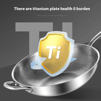 Kengqiang Pure Titanium Frying Pan Uncoated Non Stick Pan Titanium Alloy Wok