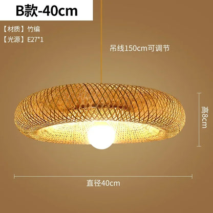 Big Size Hand Knitted Braided Rattan Wicker Hanging Lamp