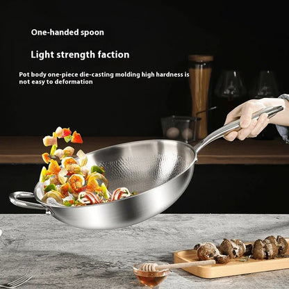 Kengqiang Pure Titanium Frying Pan Uncoated Non Stick Pan Titanium Alloy Wok