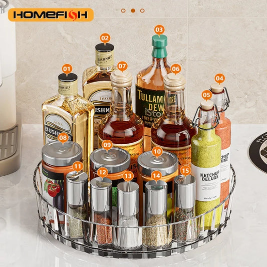 Multi-Purpose Rotating Spice Rack - Efficient Countertop Storage