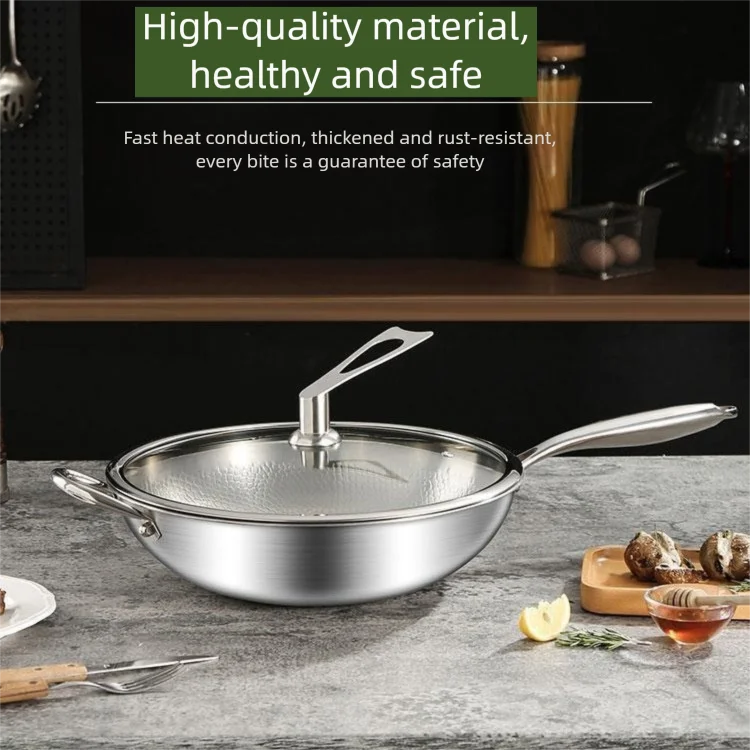 Kengqiang Pure Titanium Frying Pan Uncoated Non Stick Pan Titanium Alloy Wok