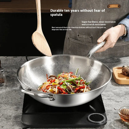 Kengqiang Pure Titanium Frying Pan Uncoated Non Stick Pan Titanium Alloy Wok