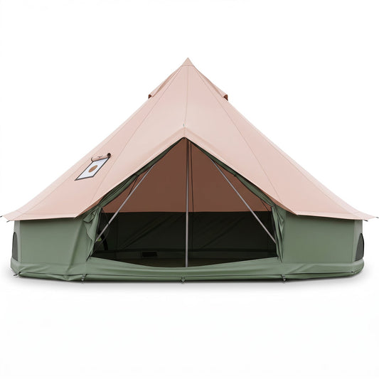 Waterproof Bell Tent with Stove Jack and Mesh Windows