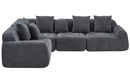 Oversized Cloud Velvet Curved Sectional Couch
