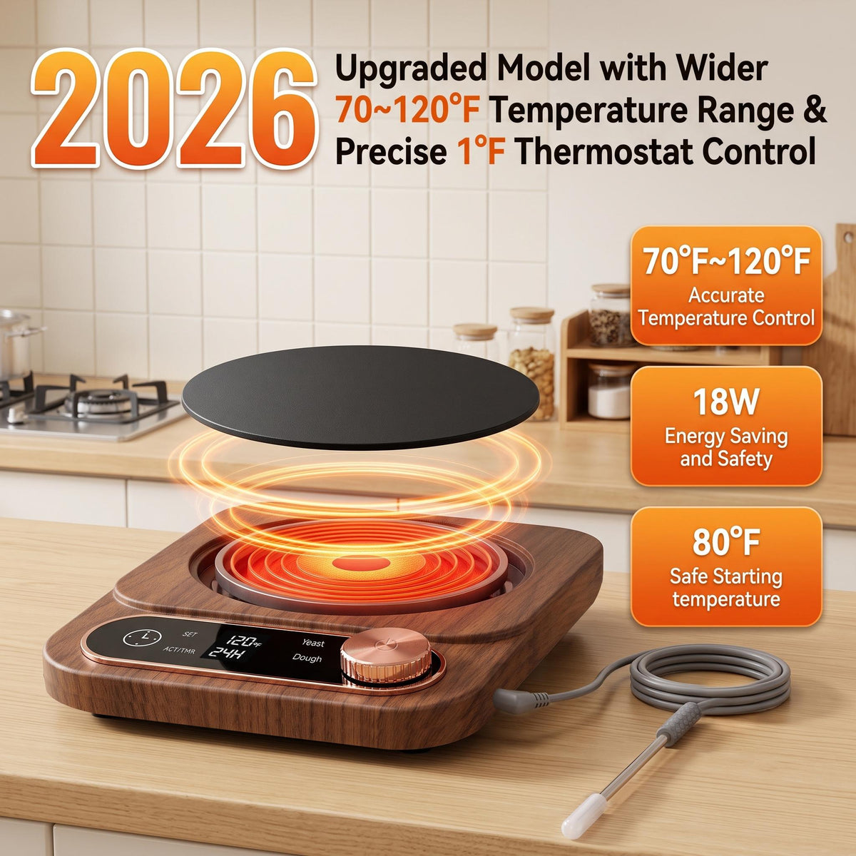 2-in-1 Sourdough Warmer with Temperature Probe